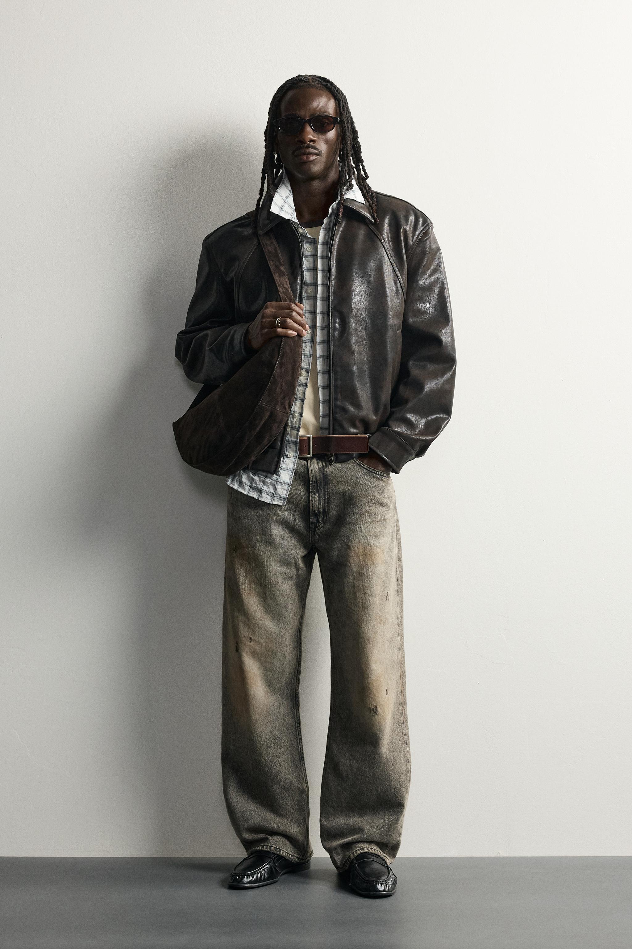 BLOUSON COUPE DÉCONTRACTÉE EN MATIÈRE SYNTHÉTIQUE